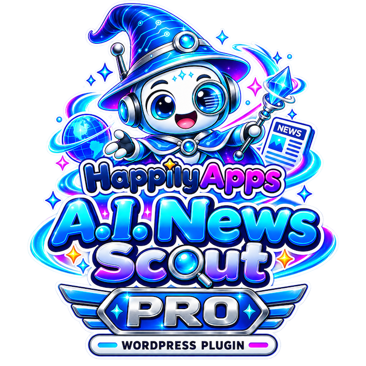 Logo for HappilyApps News Scout Pro WordPress Plugin